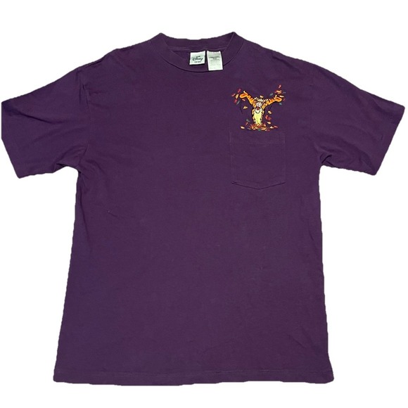 Disney Other - Vintage Disney Store Tigger‎ Embroidered Pocket Shirt Size Large Purple